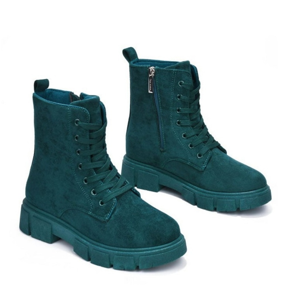 Cape Robbin Women Ankle Combat Boots Lug Platform Sole Booties Lace Up Sz 6